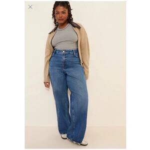 Good American Good Skate Wife Leg High Waist Jeans Sz 10